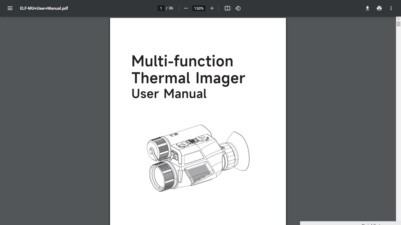 Thermal imager · user manual cover